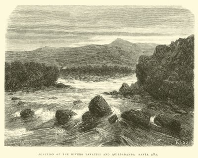 Junction of the Rivers Yanatili and Quillabamba Santa Ana by Edouard Riou